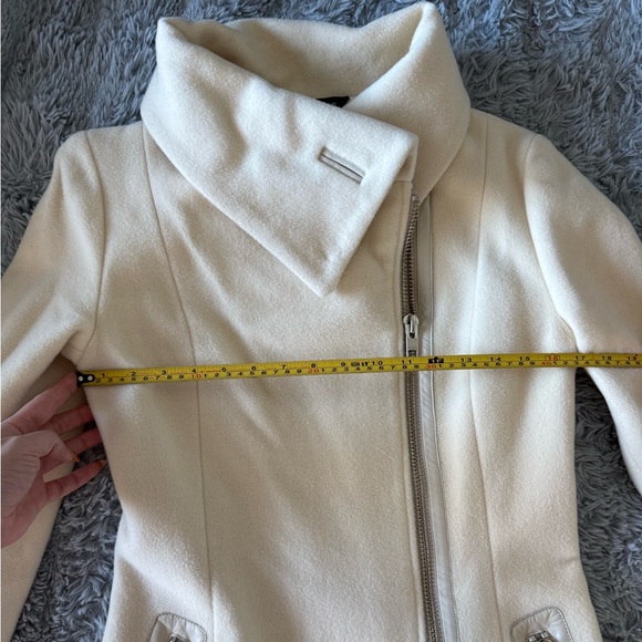 Mackage Nori Cream Wool Cashmere Long Coat with Leather Belt - Picture 4 of 16